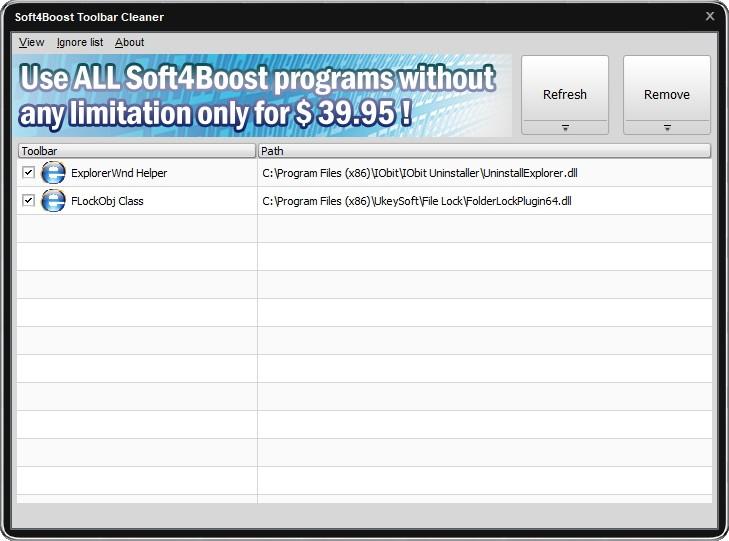 Soft4Boost Toolbar Cleaner下载,浏览器工具栏清理,卸载软件