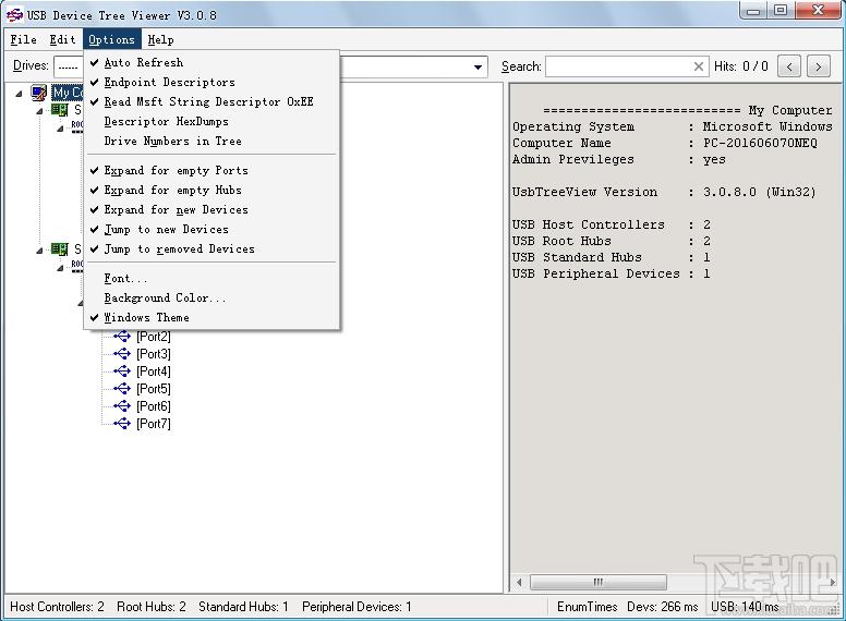 USB Device Tree Viewer,USB设备查看器