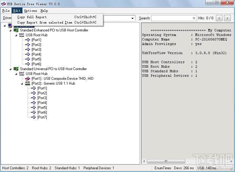 USB Device Tree Viewer,USB设备查看器
