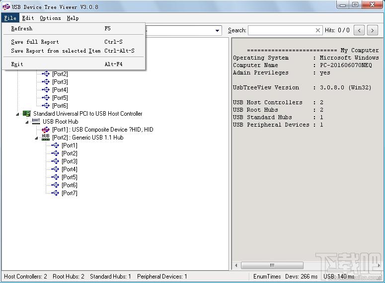USB Device Tree Viewer,USB设备查看器