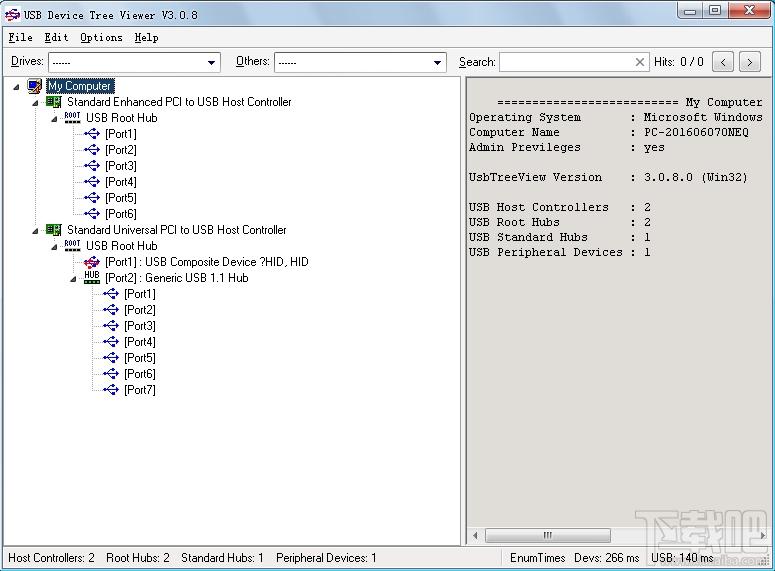 USB Device Tree Viewer,USB设备查看器